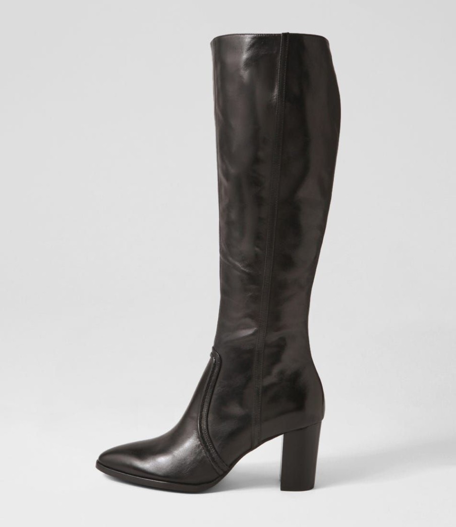 Shoes DJANGO & JULIETTE | Ammies Black Leather Knee High Boots