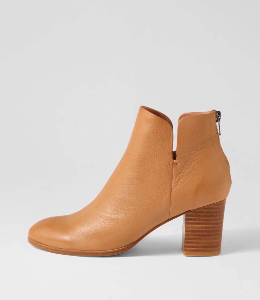 Shoes DJANGO & JULIETTE | Duriel Dark Tan Natural Heel Leather Ankle Boots