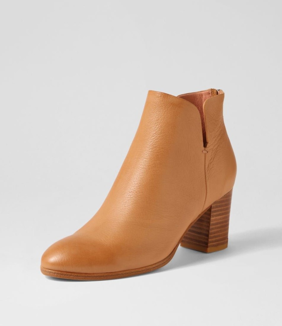 Shoes DJANGO & JULIETTE | Duriel Dark Tan Natural Heel Leather Ankle Boots