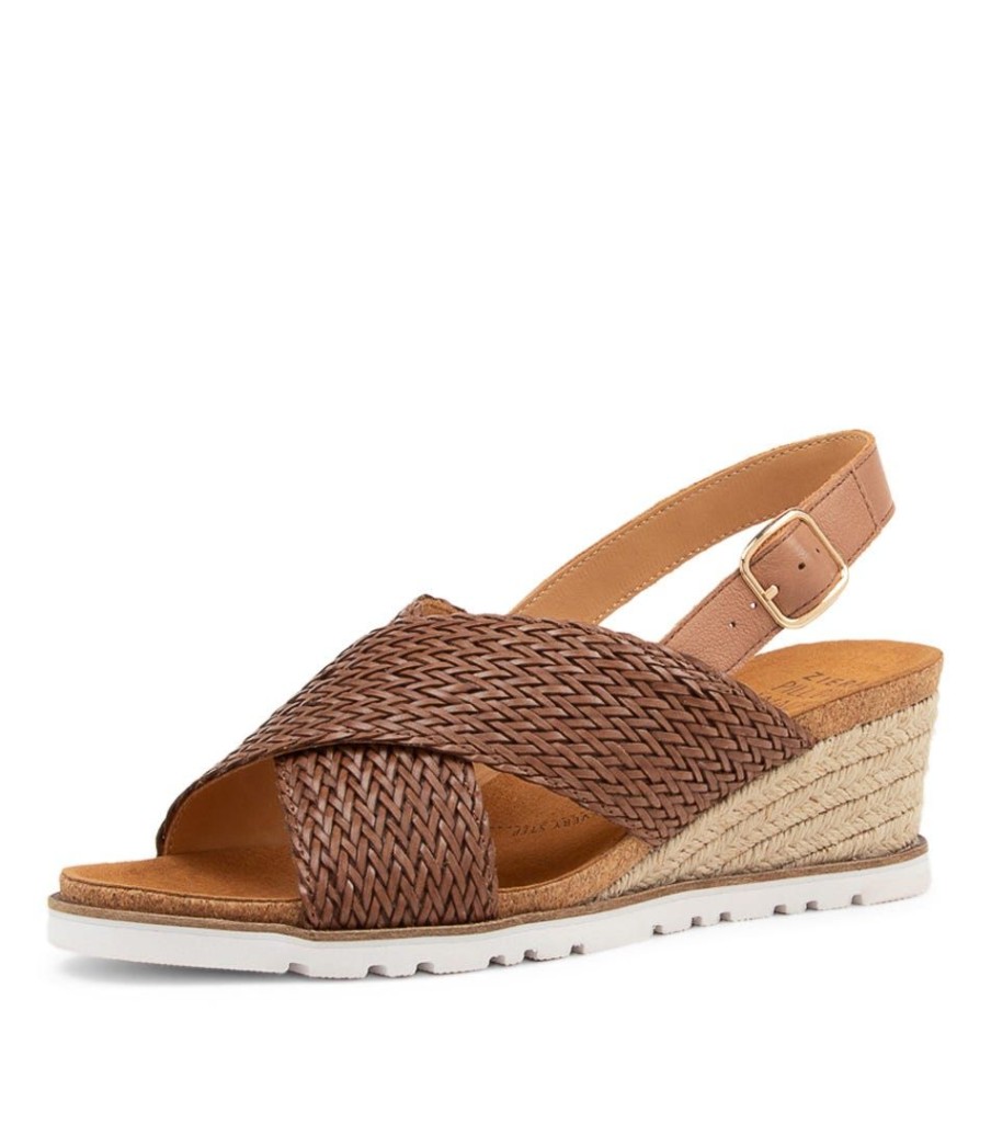 Shoes ZIERA | Kaeme W Cognac Weave Leather Sandals