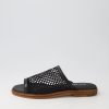 Shoes TOP END | Natavia Black Leather Mesh Slides