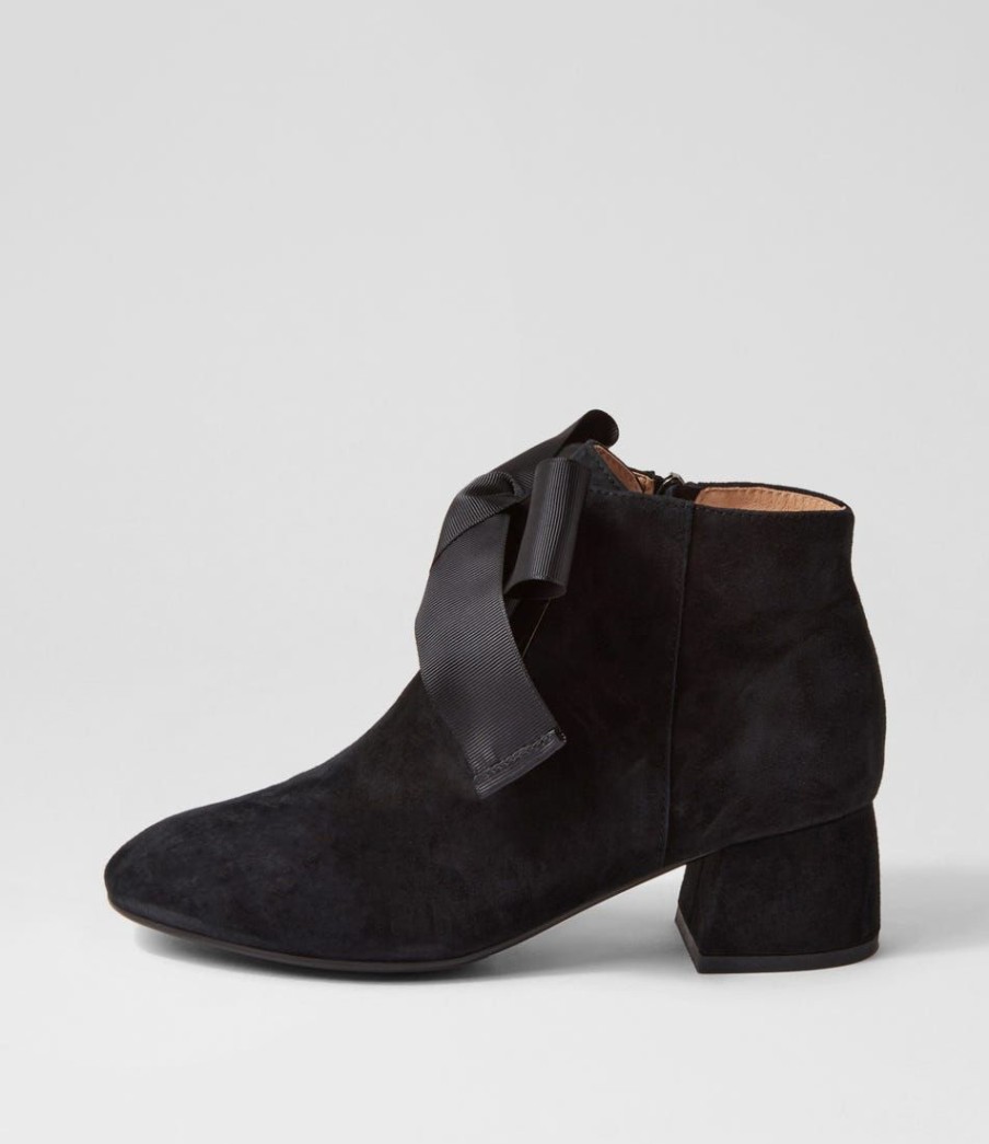 Shoes DJANGO & JULIETTE | Corla Black Suede Lace Up Boots