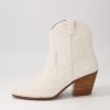 Shoes DJANGO & JULIETTE | Wagon White Pearl Fabric Ankle Boots