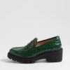 Shoes DJANGO & JULIETTE | Unice Emerald Black Patent Croc Leather Heels