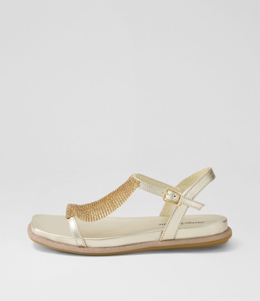 Shoes DJANGO & JULIETTE | Yerrys Pale Gold Leather Sandals