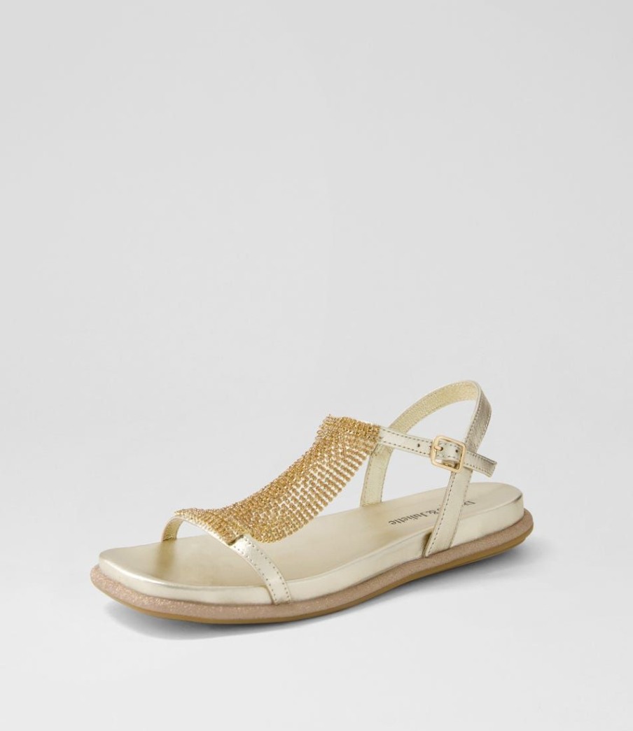 Shoes DJANGO & JULIETTE | Yerrys Pale Gold Leather Sandals