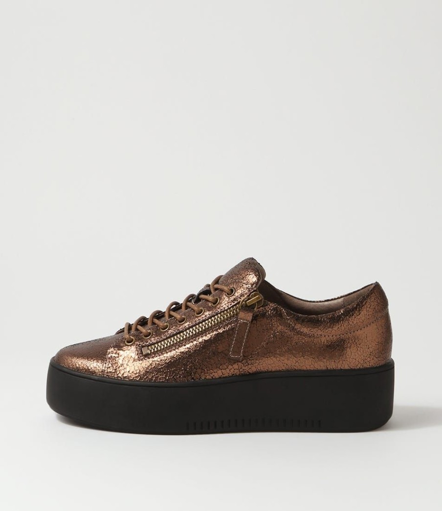 Shoes DJANGO & JULIETTE | Wolfie Bronze Vintage Leather Sneakers