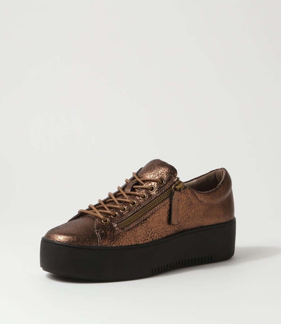 Shoes DJANGO & JULIETTE | Wolfie Bronze Vintage Leather Sneakers