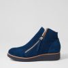 Shoes TOP END | Ohmy Navy Suede Ankle Boots