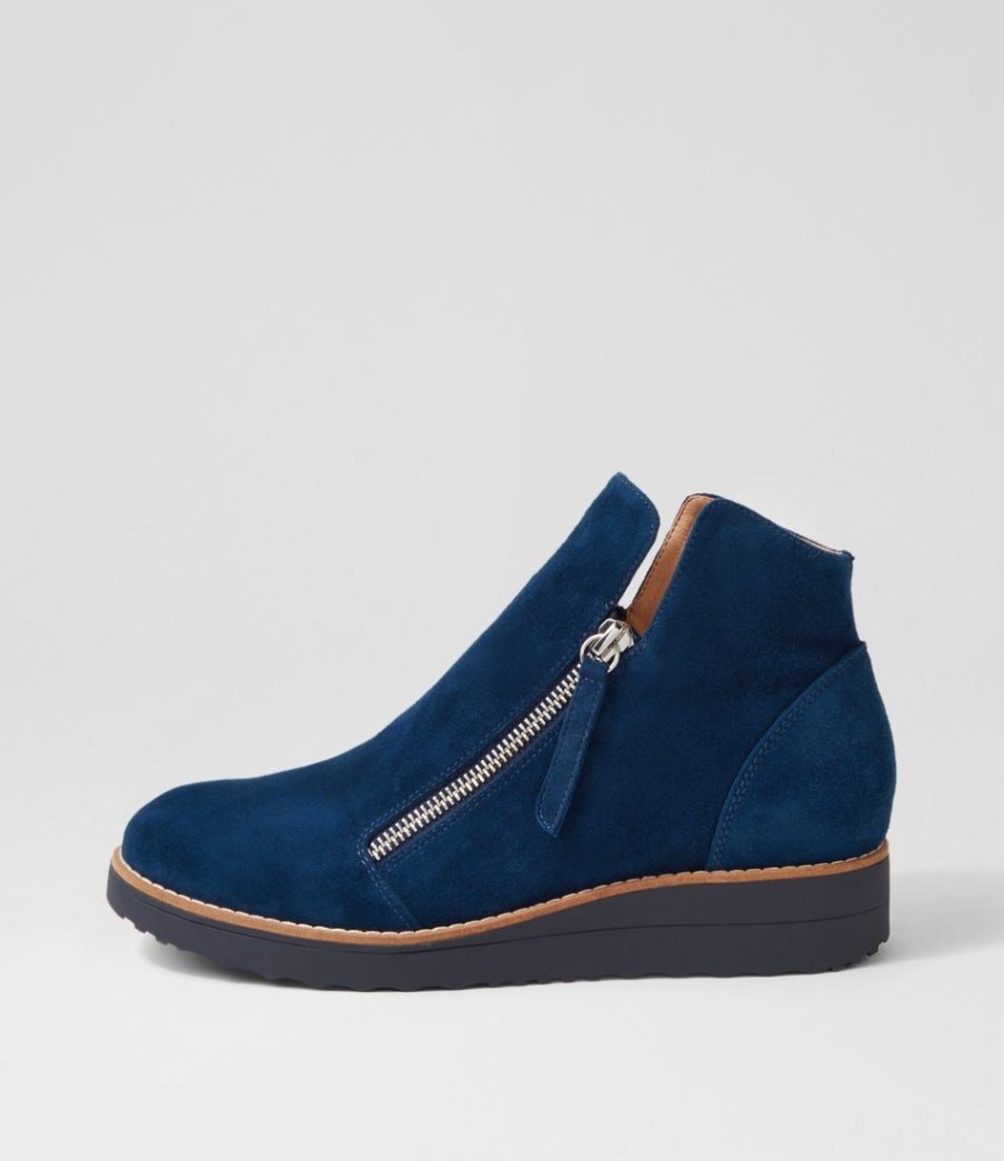 Shoes TOP END | Ohmy Navy Suede Ankle Boots