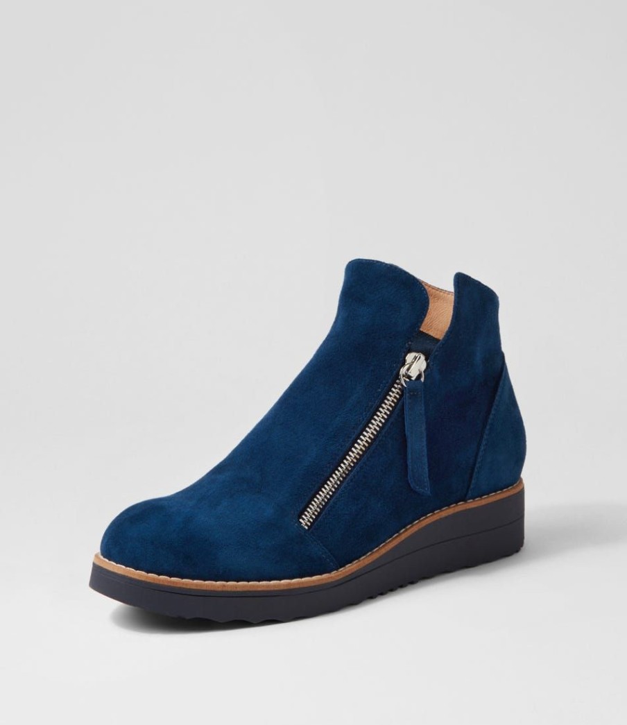 Shoes TOP END | Ohmy Navy Suede Ankle Boots