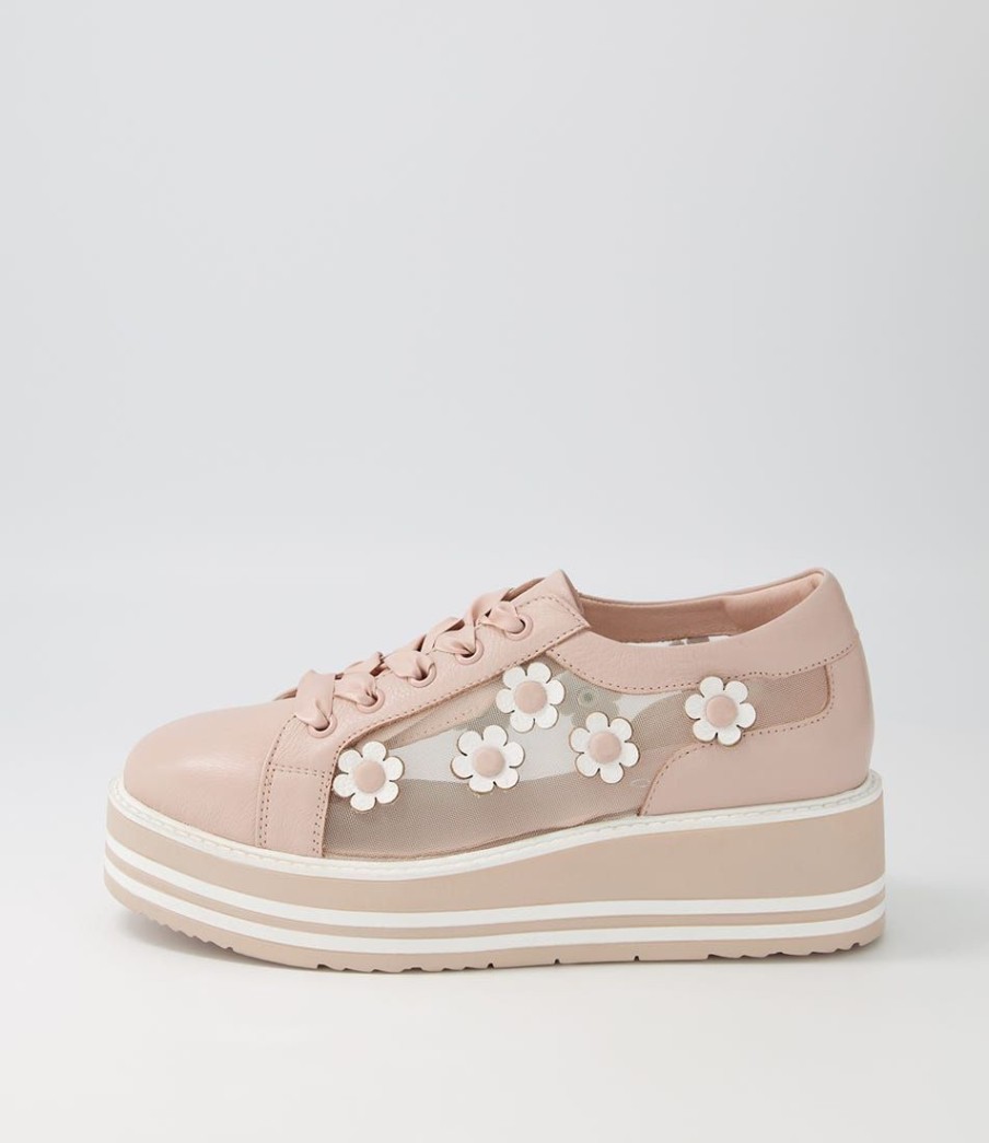 Shoes TOP END | Sereno Rose White Leather Multi Sneakers