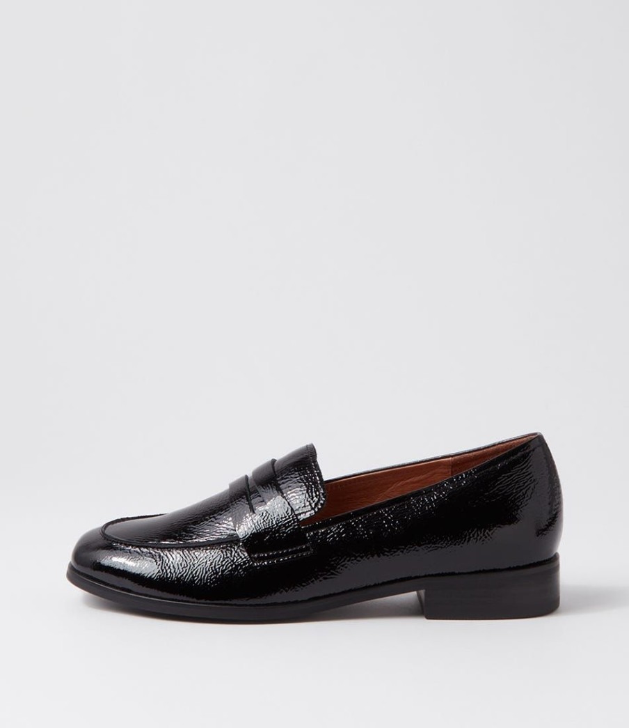 Shoes DIANA FERRARI | Flirty Black Patent Leather Flat Shoes