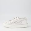 Shoes DJANGO & JULIETTE | Faders White Leather Flower Sneakers