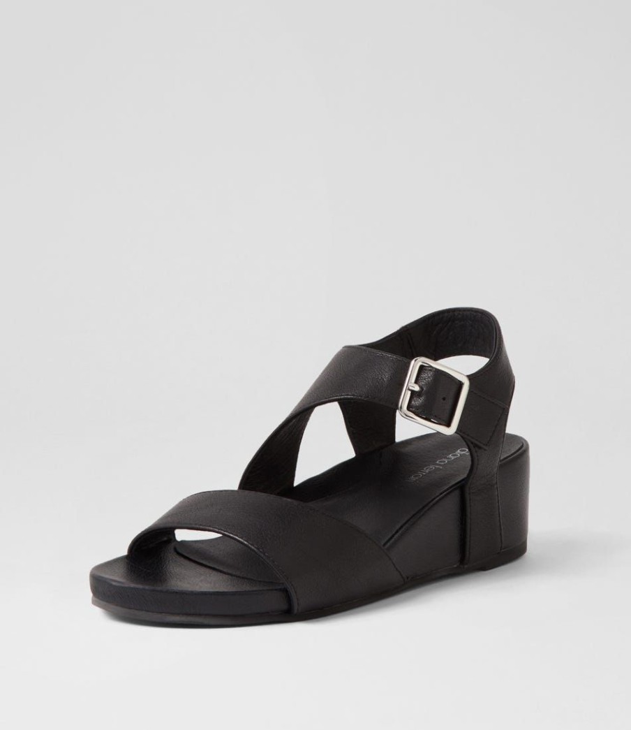 Shoes DIANA FERRARI | Tabias Black Leather Sandals