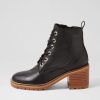 Shoes MOLLINI | Bartom Black Leather Lace Up Boots