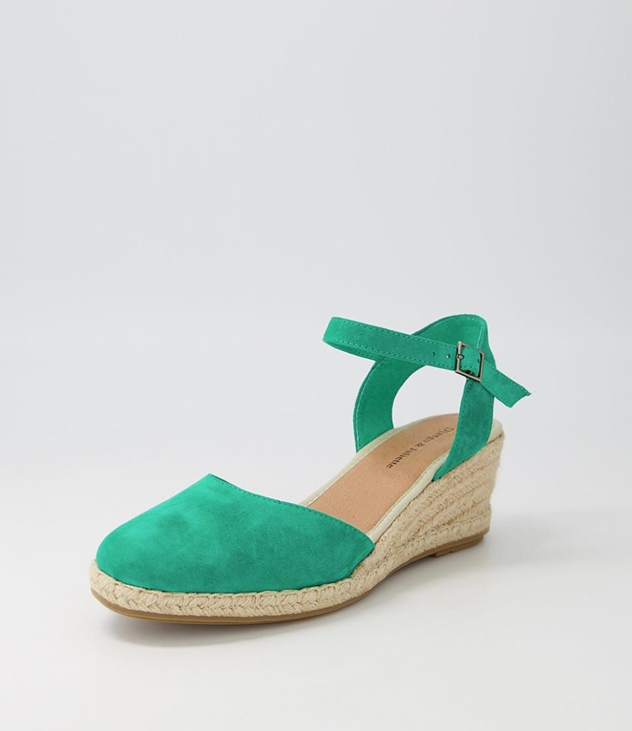 Shoes DJANGO & JULIETTE | Riana Emerald Natural Rope Suede Heels