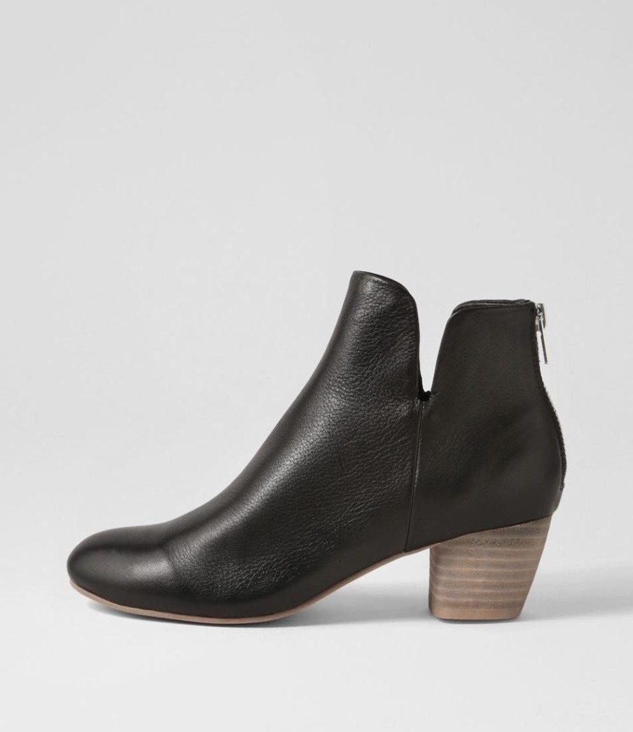 Shoes DJANGO & JULIETTE | Dollars Black Natural Heel Leather Ankle Boots