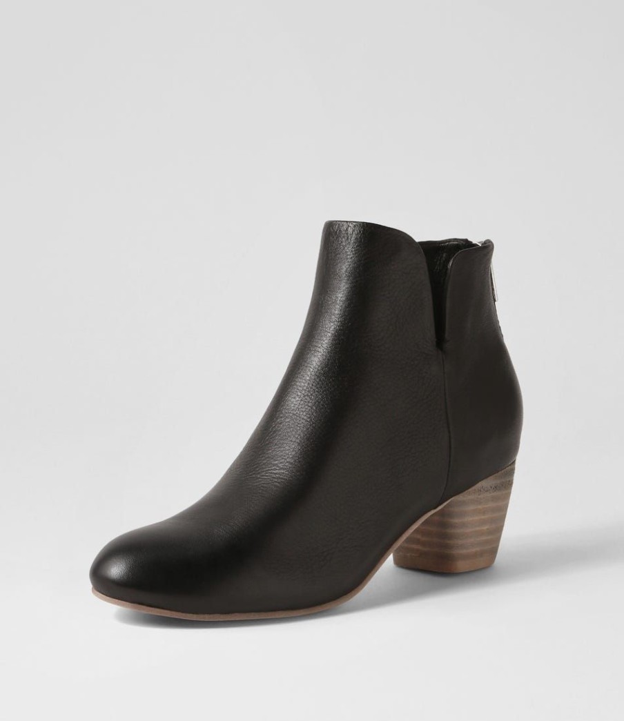 Shoes DJANGO & JULIETTE | Dollars Black Natural Heel Leather Ankle Boots