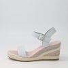 Shoes DJANGO & JULIETTE | Pakko Pale Blue Pastel Leather Espadrilles