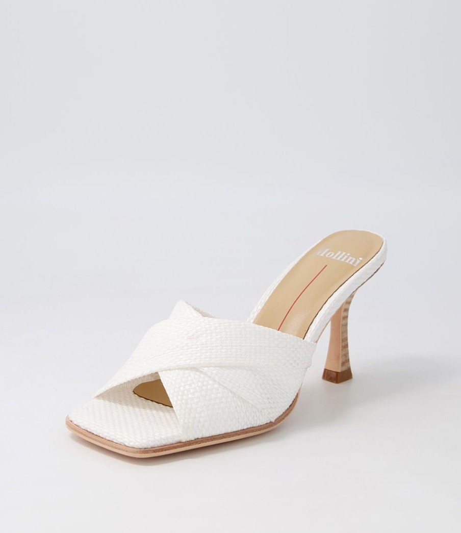 Shoes MOLLINI | Wykiki White Woven Mules