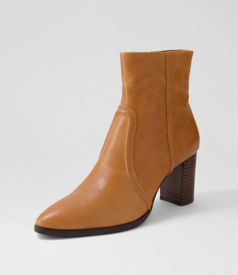 Shoes DJANGO & JULIETTE | Anahi Cognac Leather Ankle Boots