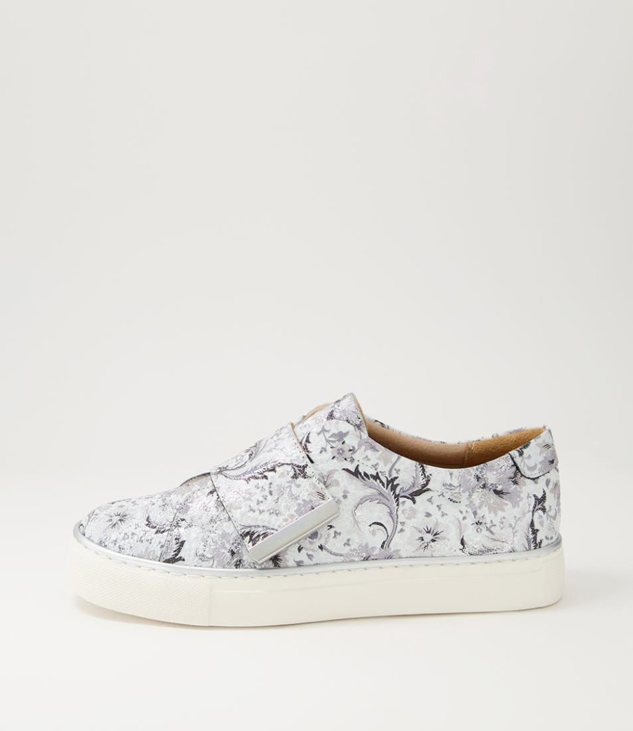 Shoes ZIERA | Poppies Xf Silver Gilded Leather Sneakers