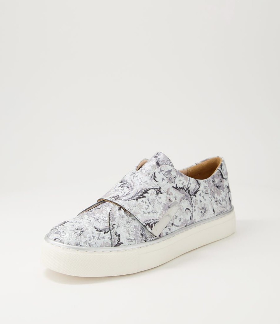 Shoes ZIERA | Poppies Xf Silver Gilded Leather Sneakers