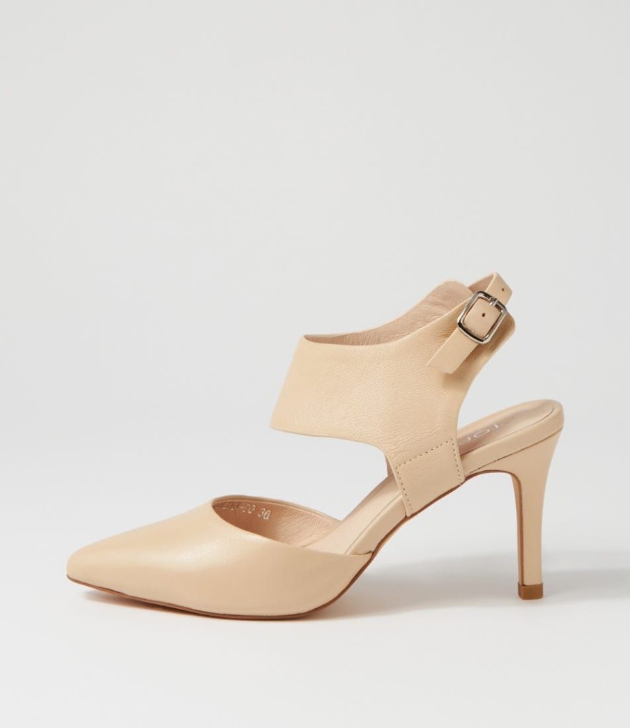 Shoes TOP END | Barlina Nude Leather Heels