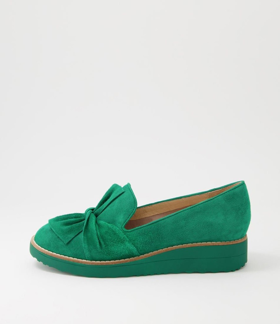 Shoes TOP END | Oclem Dark Emerald Suede Loafers