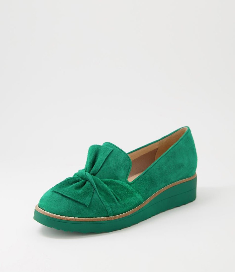 Shoes TOP END | Oclem Dark Emerald Suede Loafers