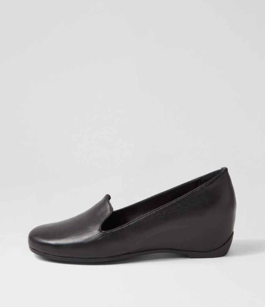 Shoes DIANA FERRARI | Fatima Black Leather Wedges