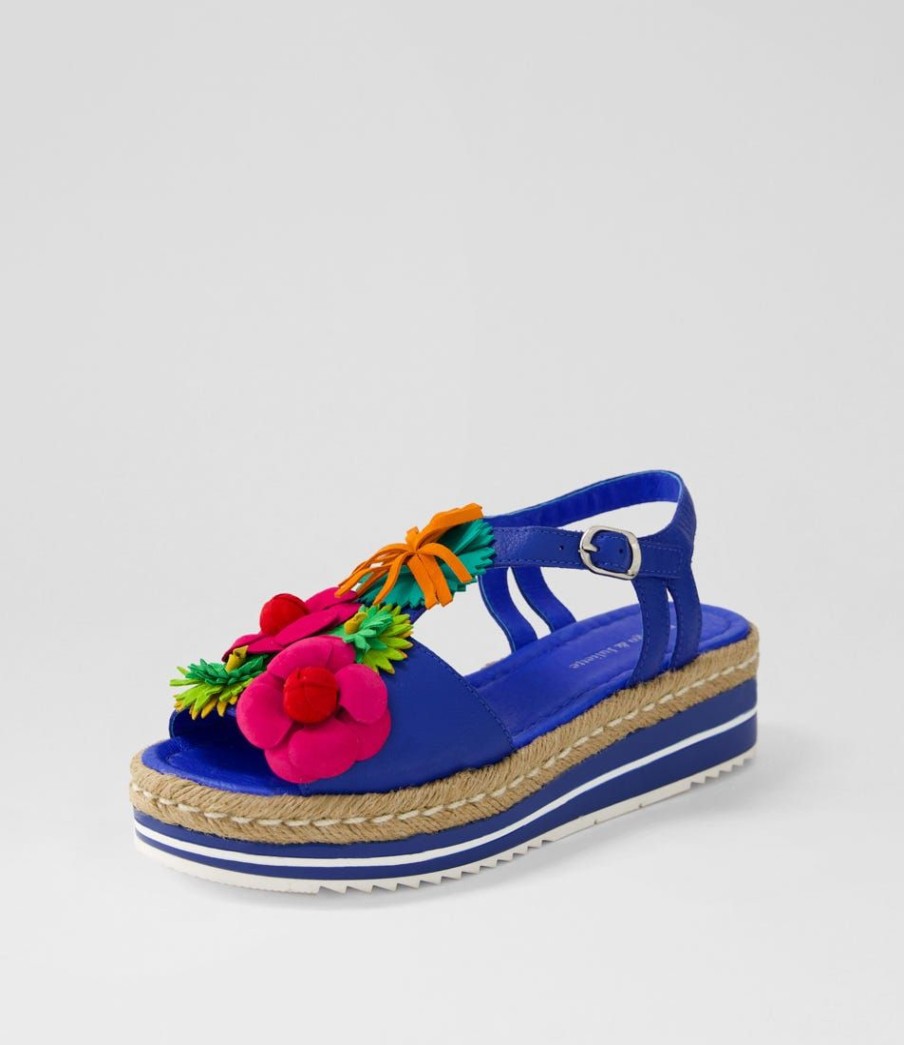 Shoes DJANGO & JULIETTE | Abela Cobalt Multi Leather Sandals