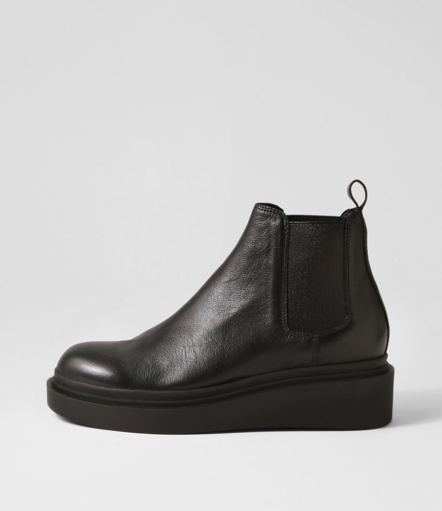 Shoes TOP END | Zoopy Black Leather Elastic Chelsea Boots