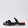 Shoes TOP END | Knoa Black Wrinkle Patent Slides