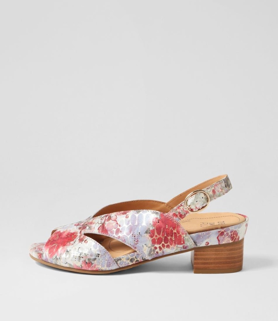 Shoes ZIERA | Addya Xw Black Floral Leather Sandals