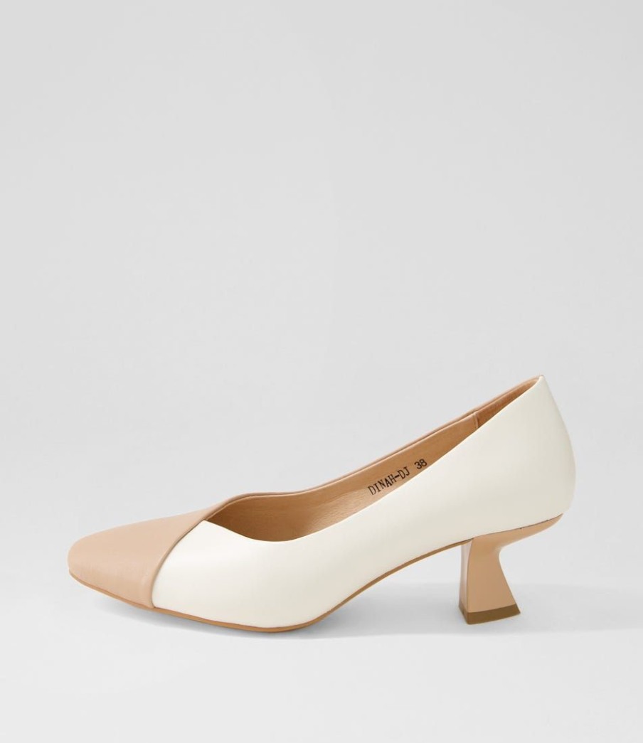 Shoes DJANGO & JULIETTE | Dinah Dark Nude Ivory Leather Heels