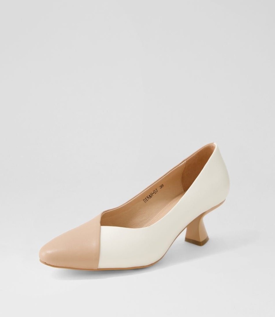 Shoes DJANGO & JULIETTE | Dinah Dark Nude Ivory Leather Heels