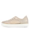 Shoes DJANGO & JULIETTE | Flip Pale Gold Shimmer Leather Mesh Sneakers