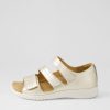 Shoes ZIERA | Bardot Xw Pale Gold White Leather Sandals