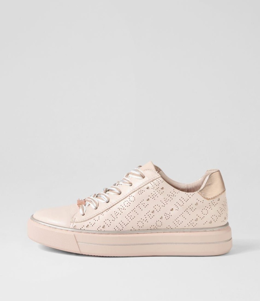 Shoes DJANGO & JULIETTE | Yoyo Dusty Pink Rose Gold Leather Sneakers