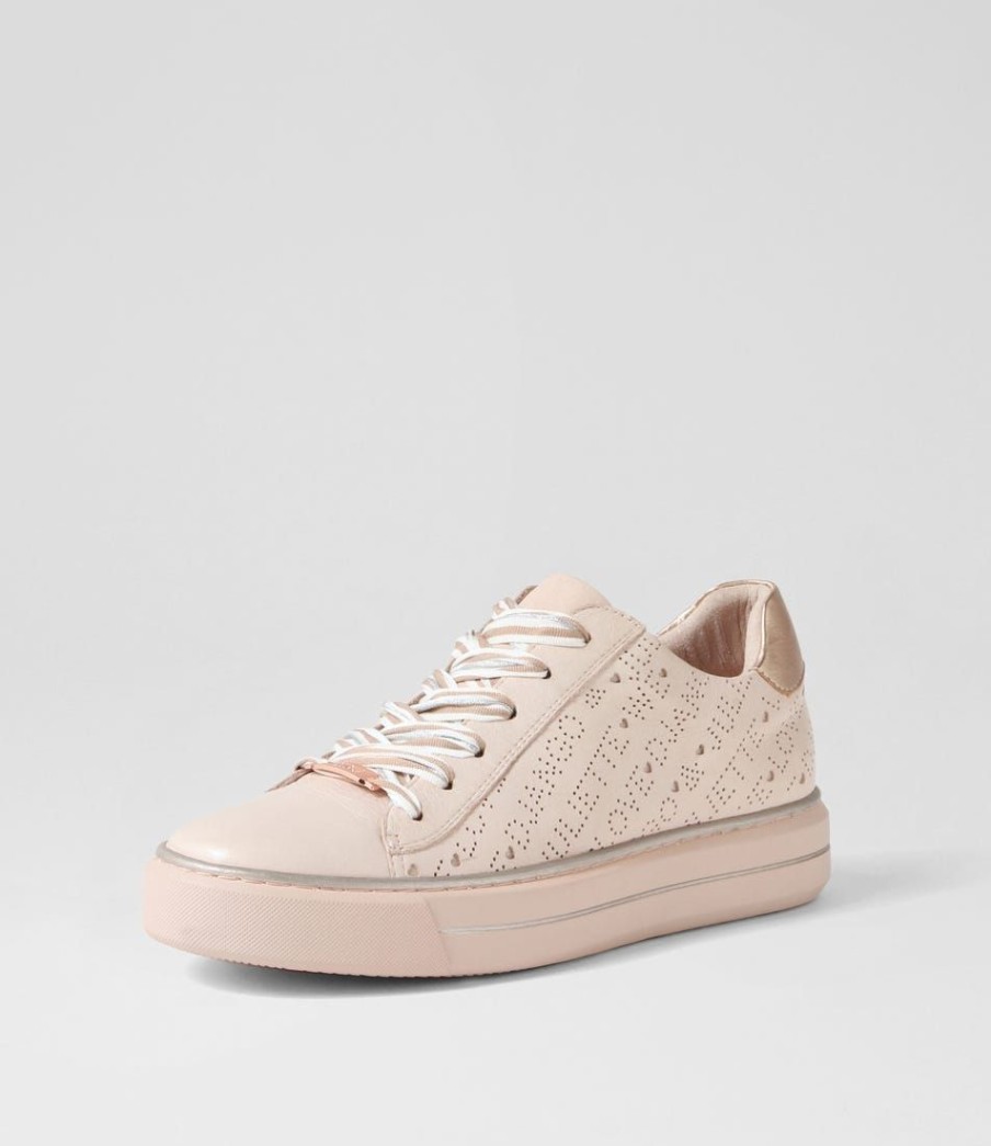 Shoes DJANGO & JULIETTE | Yoyo Dusty Pink Rose Gold Leather Sneakers