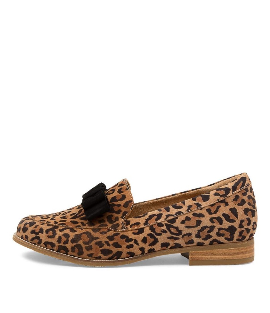 Shoes ZIERA | Talise Xf Leopard Black Suede Loafers