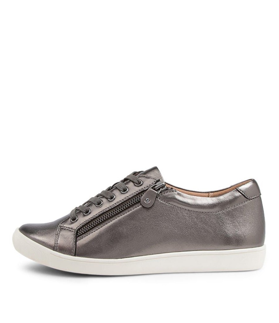 Shoes ZIERA | Diann Xf Pewter Leather Sneakers