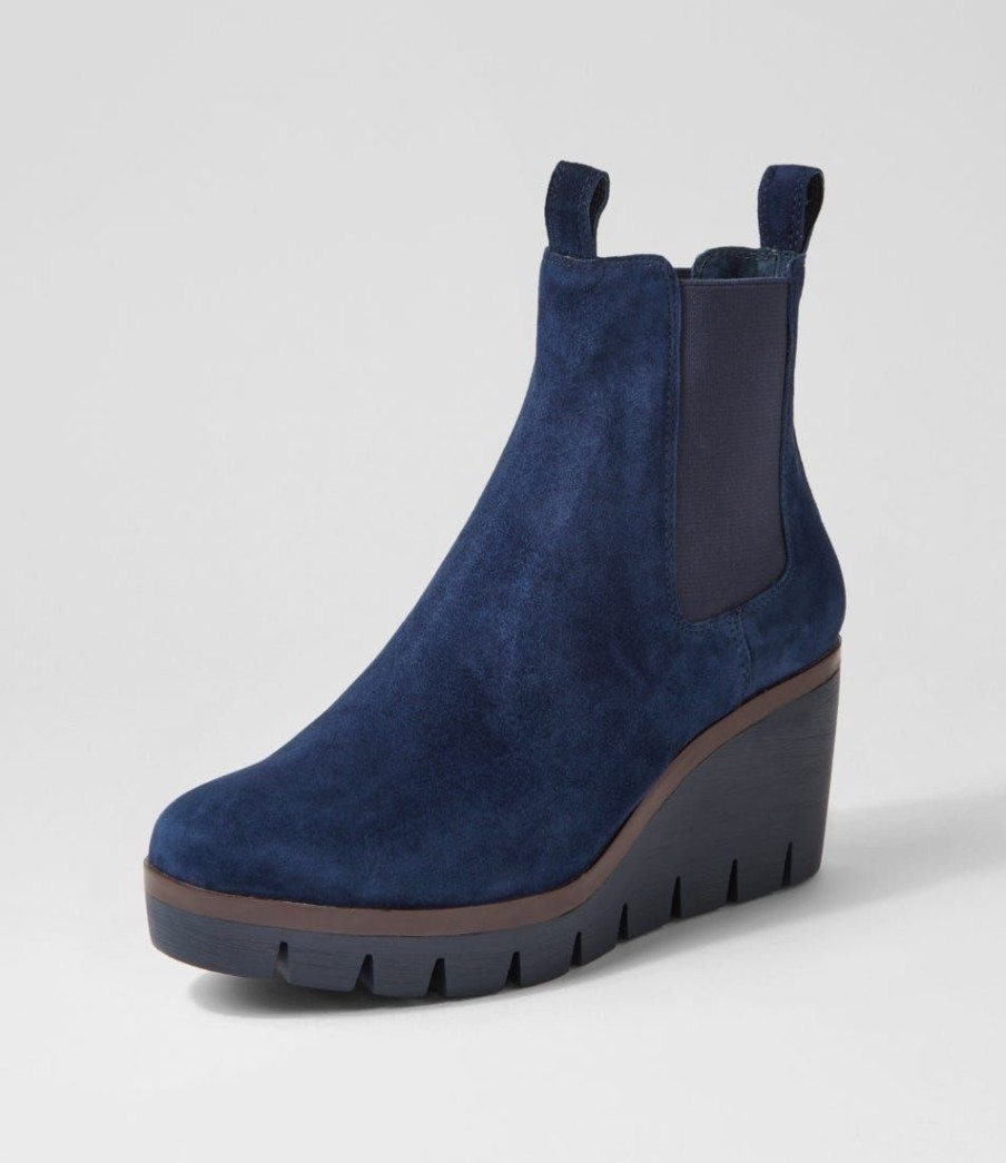 Shoes DJANGO & JULIETTE | Niddle Navy Suede Ankle Boots