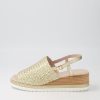 Shoes DJANGO & JULIETTE | Issah Old Gold Weave Leather Espadrilles