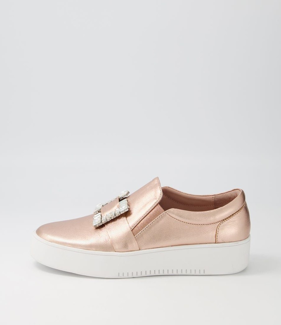 Shoes DJANGO & JULIETTE | Lafayette Pale Rose Gold Leather Sneakers