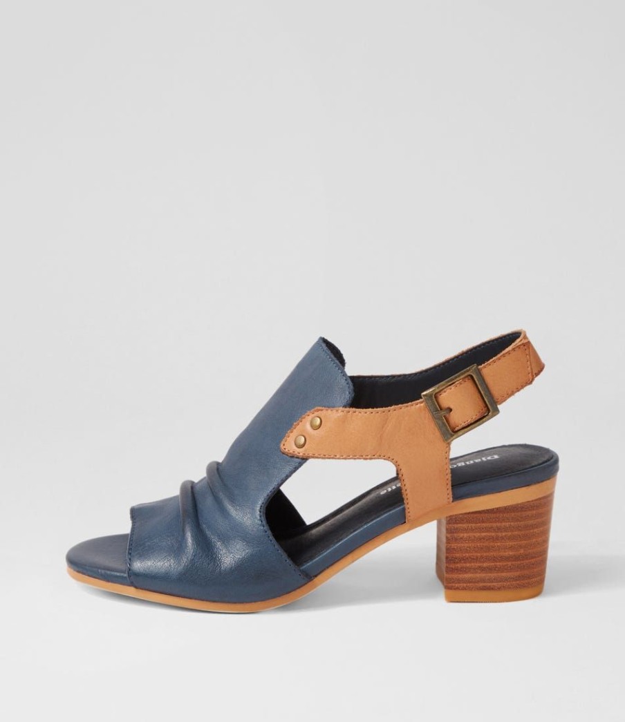 Shoes DJANGO & JULIETTE | Ballarat Navy Dark Tan Leather Sandals