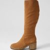 Shoes MOLLINI | Balt Tan Natural Heel Suede Knee High Boots