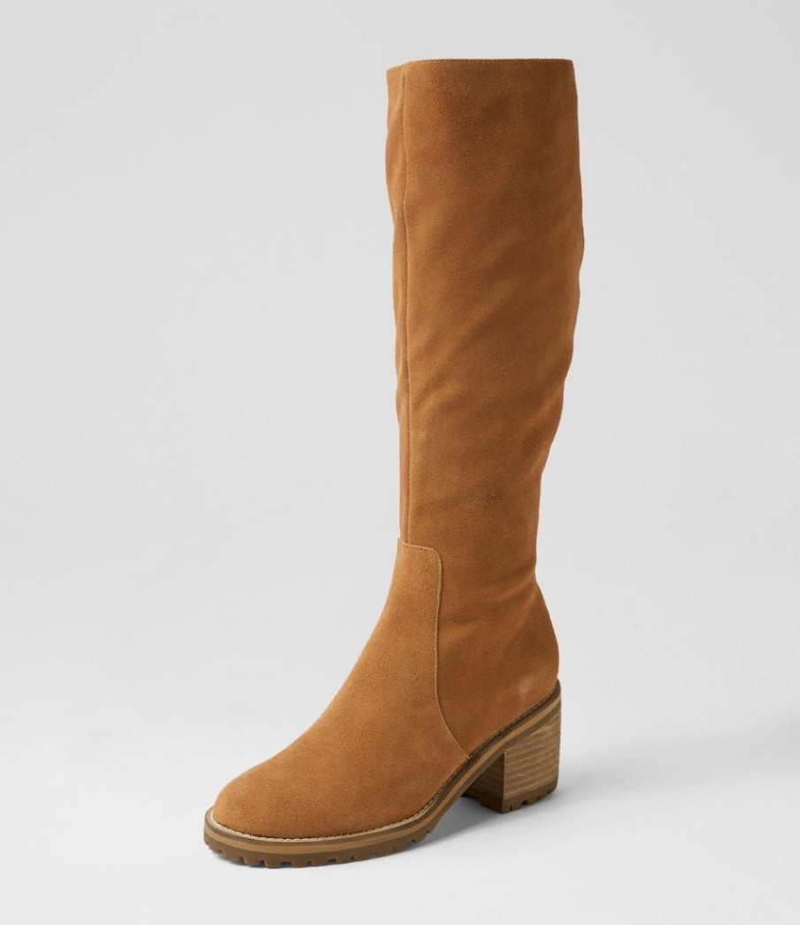 Shoes MOLLINI | Balt Tan Natural Heel Suede Knee High Boots